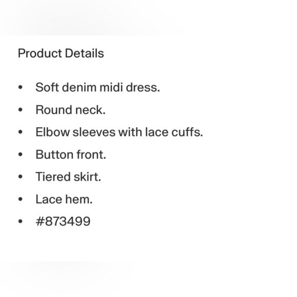 NWT Gap Lace Denim Midi Navy Dress Size Small (#873499) - Picture 9 of 10